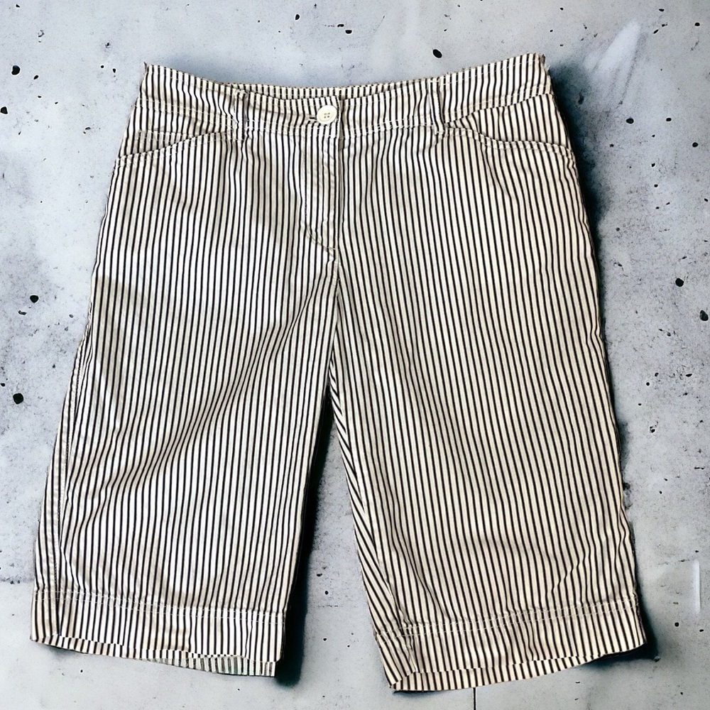 Jones New York Signature Cotton Striped Bermuda Shorts Size 6